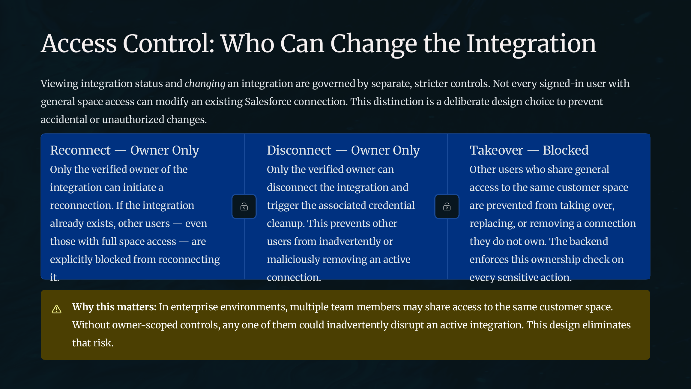 Salesforce owner-only integration changes