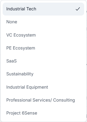 Market Segment dropdown