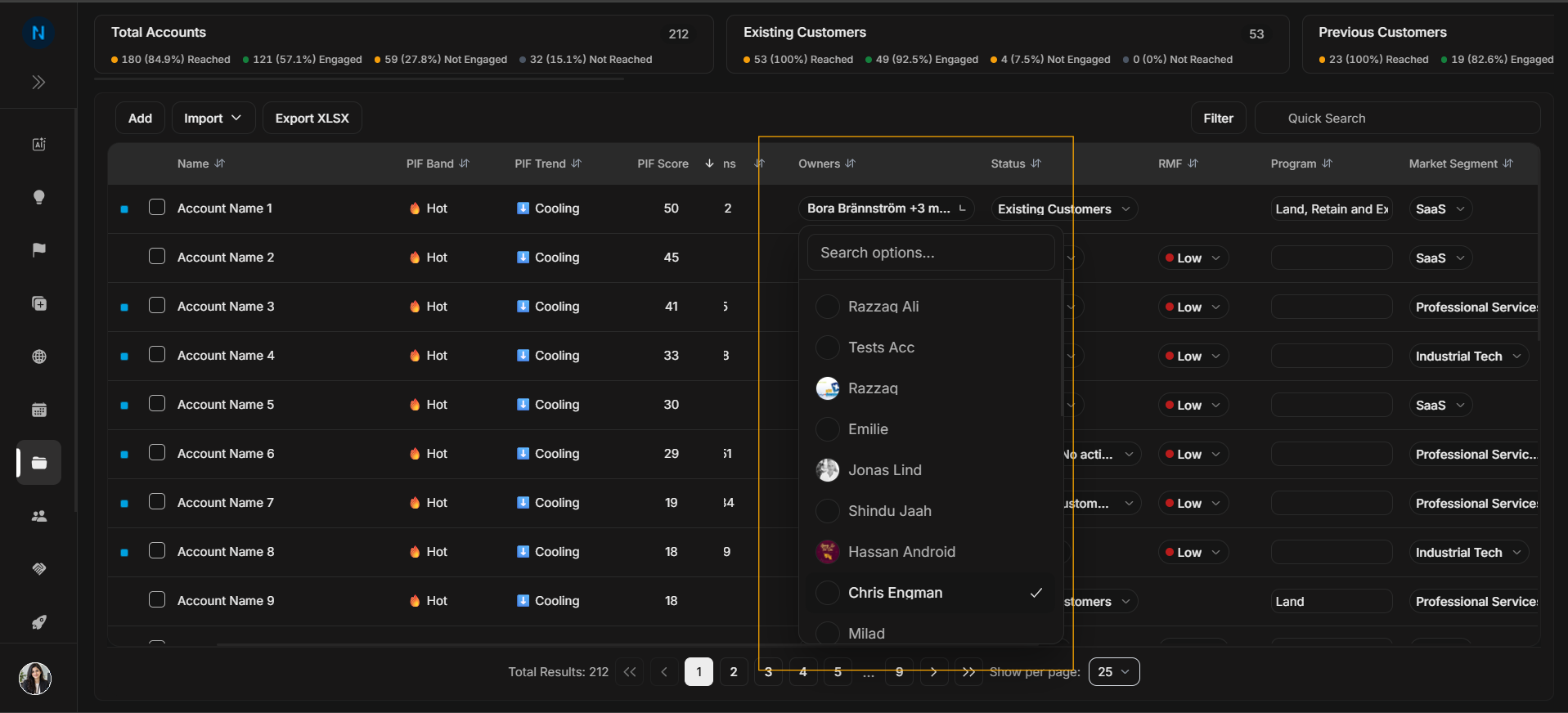 Table control panel
