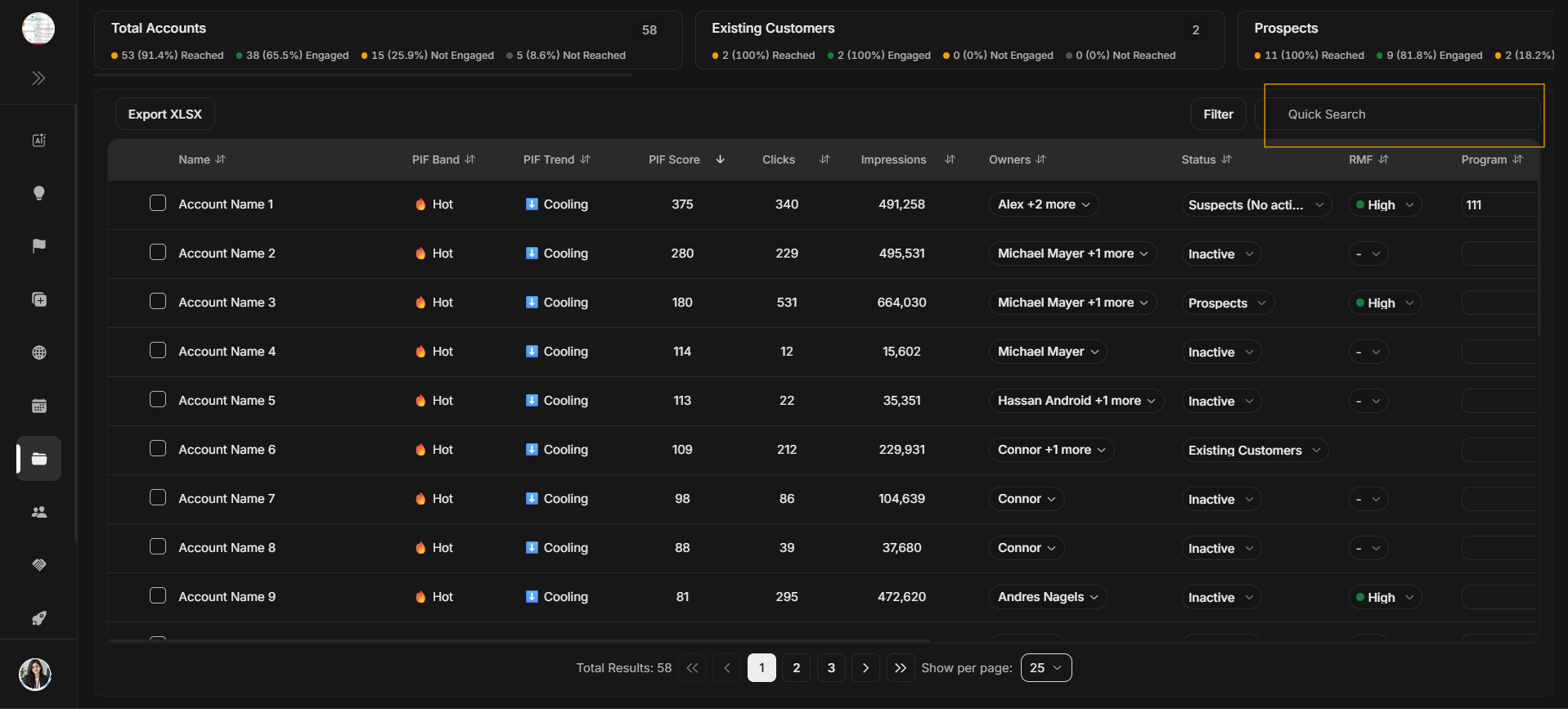Quick Search field