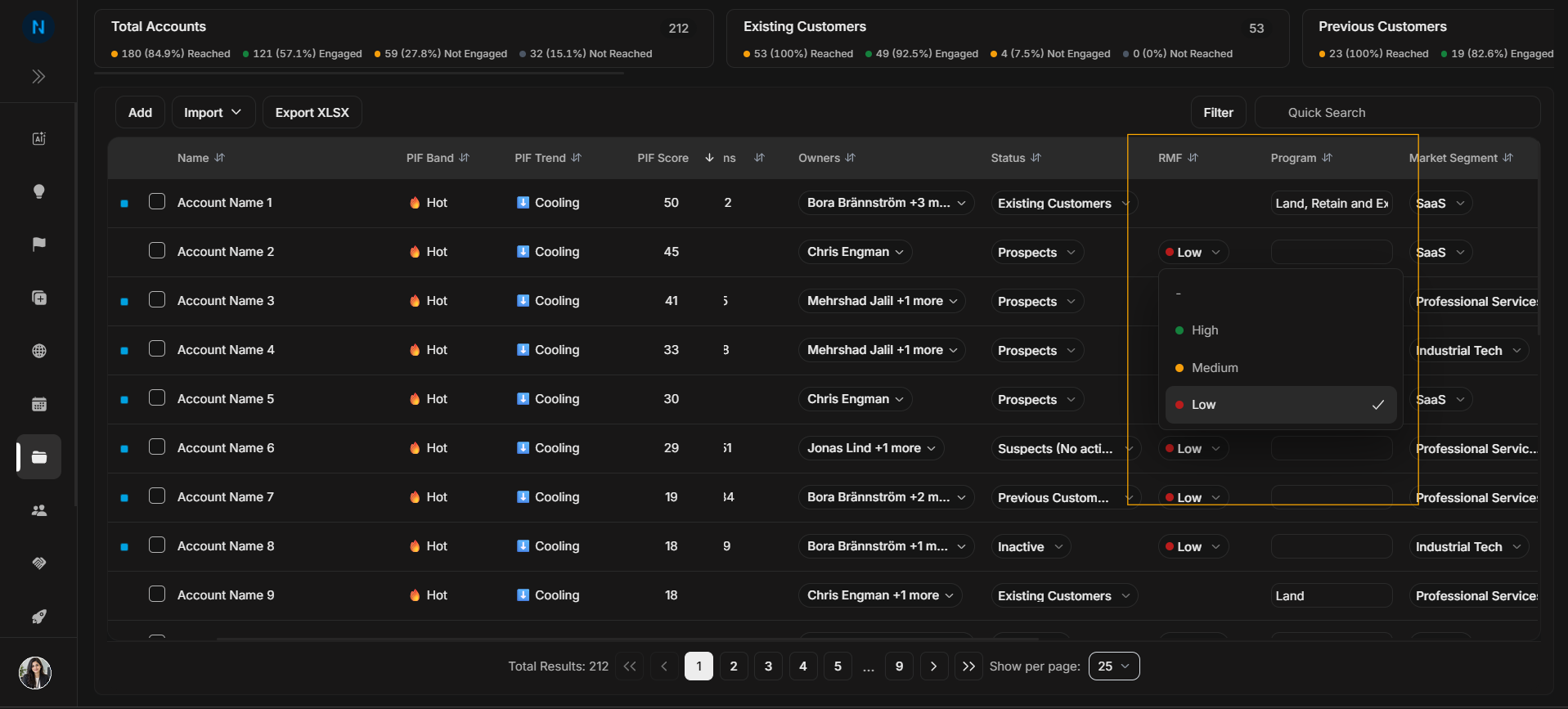 RMF dropdown