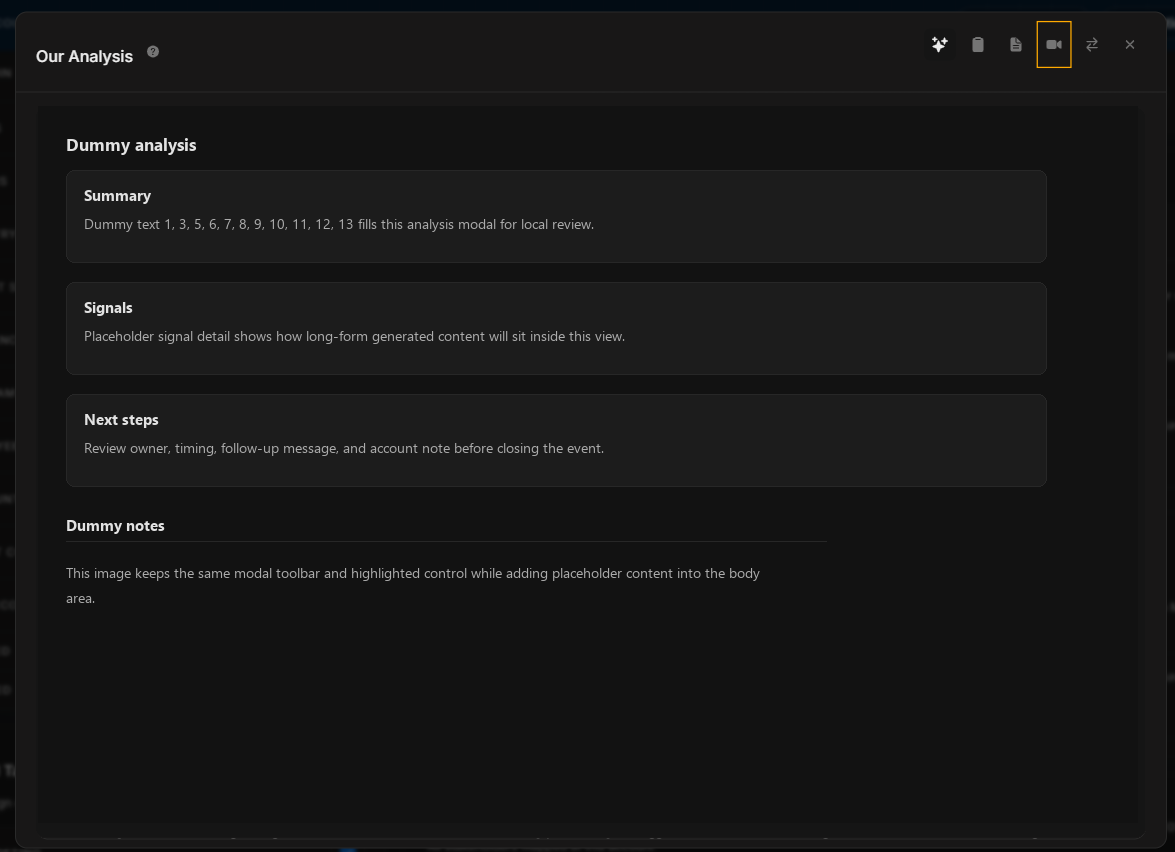 AI analysis toolbar