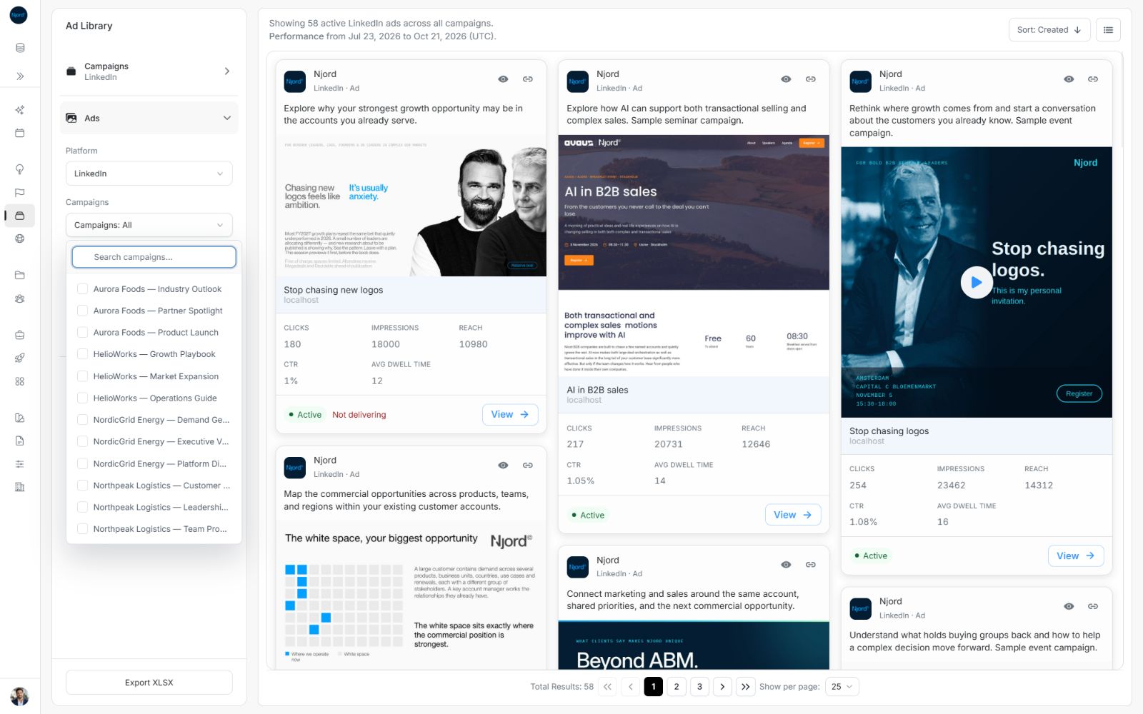 Campaign picker before choosing campaigns