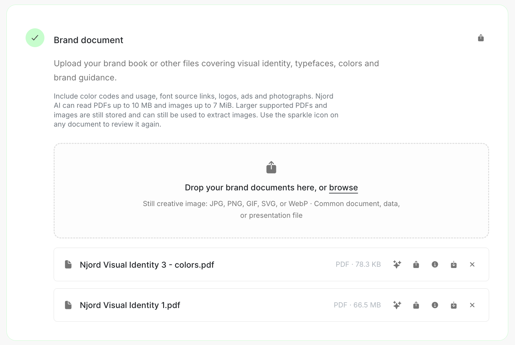 Brand document step