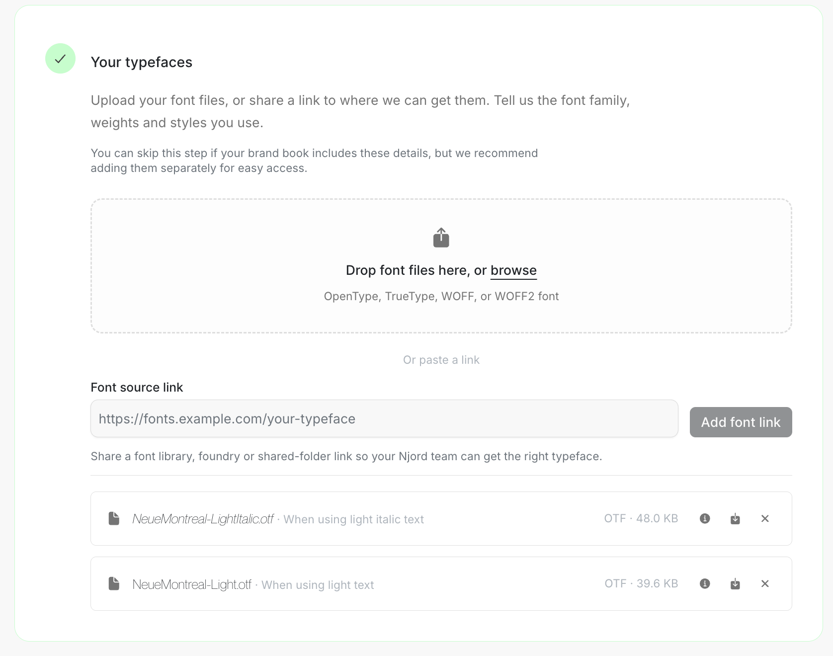 Typefaces step