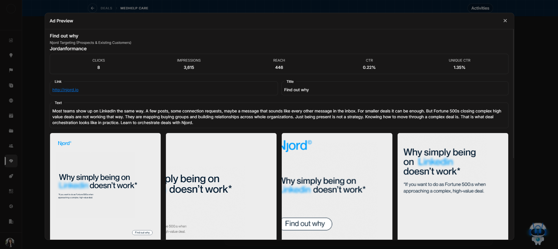 Ad preview modal