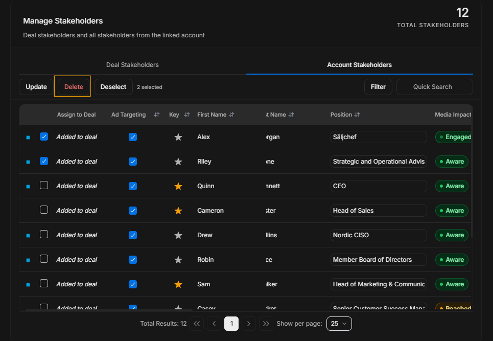 Delete highlighted