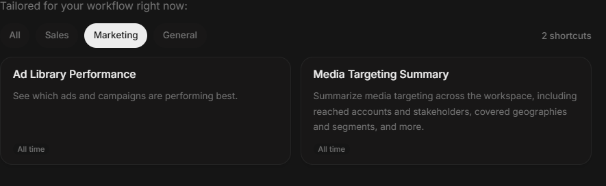 Njord AI marketing shortcuts