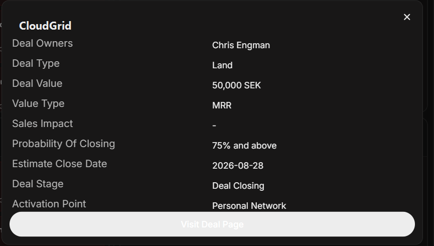 Quick Win deal preview dialog