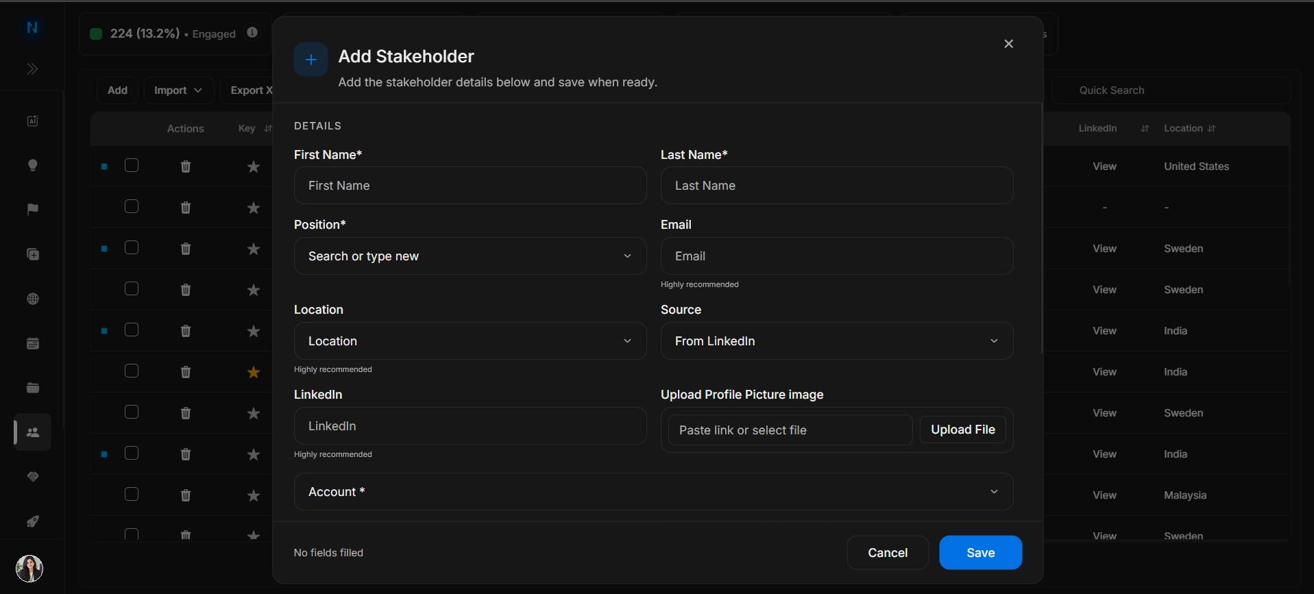 Add Stakeholder identity fields