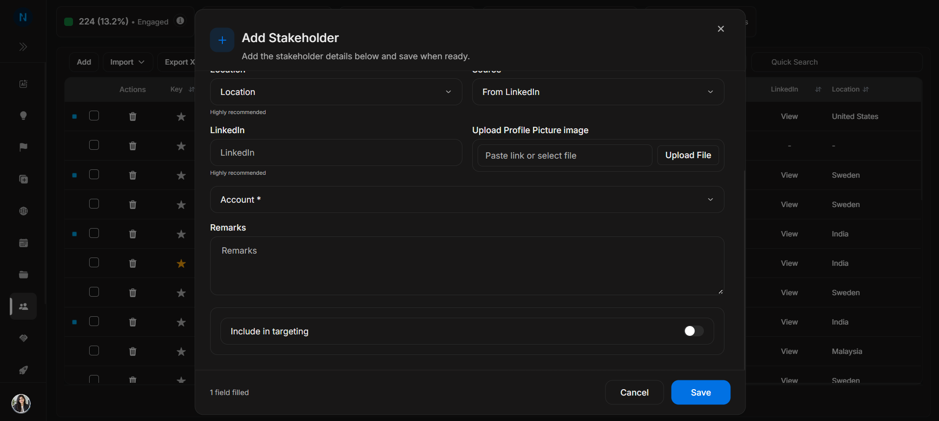 Add Stakeholder save state