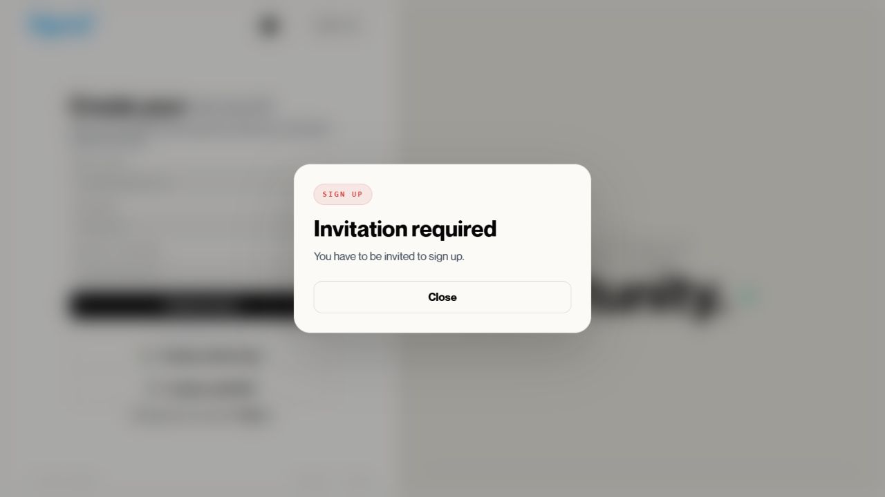 Invitation required message